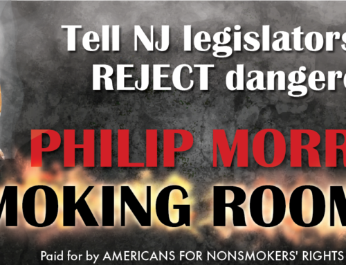 NJ Legislators Urged to Reject “Philip Morris Smoking Rooms” Proposed By Casinos