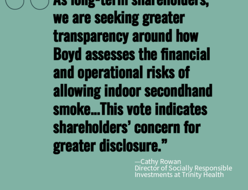 In Vote, Boyd Shareholders Show Significant Support for Proposal on Indoor Smoking Impact