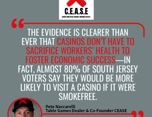 Casino Workers Demand NJ Lawmakers to Act, Four Years After Smoking Returned to AC Casinos